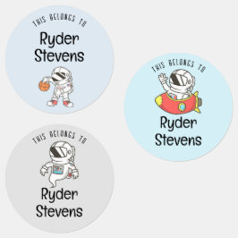 Etiquetas de nombres de astronautas impermeables