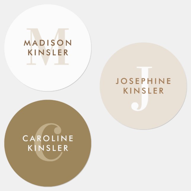 Etiquetas de nombres de Boho iniciales simples y m (Grupo)