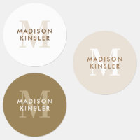 Etiquetas de nombres de Boho iniciales simples y m