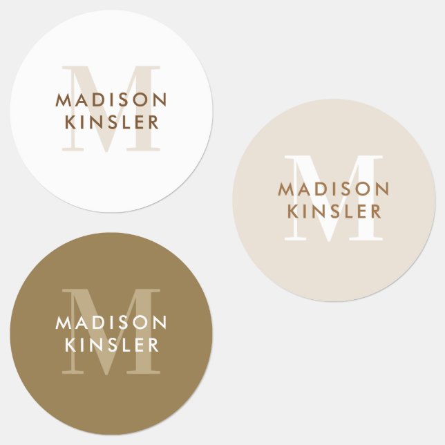 Etiquetas de nombres de Boho iniciales simples y m (Grupo)