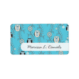 Etiquetas de nombres de búhos de invierno