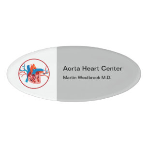 Etiquetas de nombres de cardiólogo del centro mé