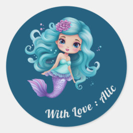 Etiquetas de nombres de niños de sirena cutánea
