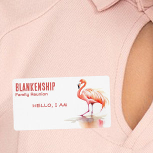 Etiquetas de nombres de papel Flamingo único para 