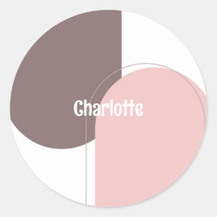 Etiquetas de nombres geométricos de boho rosa