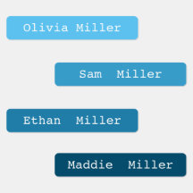 Etiquetas de nombres impermeables coloridas para l