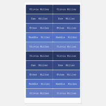 Etiquetas de nombres impermeables coloridas para l