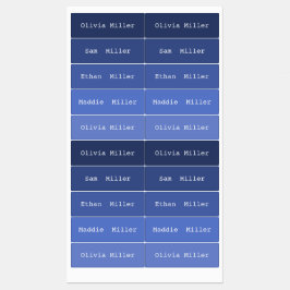 Etiquetas de nombres impermeables coloridas para l