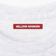 Etiquetas de Nombres Impermeables de Tela a Cuadro