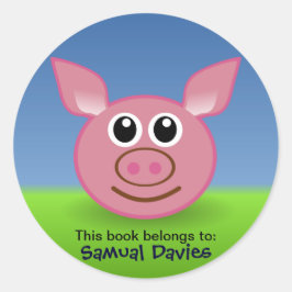 Etiquetas de nombres personalizados de cerdo rosad