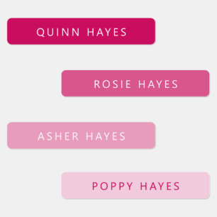 Etiquetas de nombres rosados
