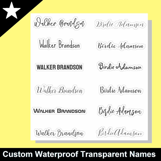 Etiquetas de nombres únicas y elegantes (Stylish name stickers)