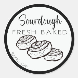 Etiquetas de panecillos de canela de Sourdough, ro