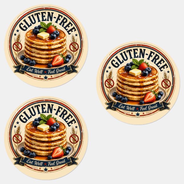 Etiquetas de panqueques sin gluten (Grupo)