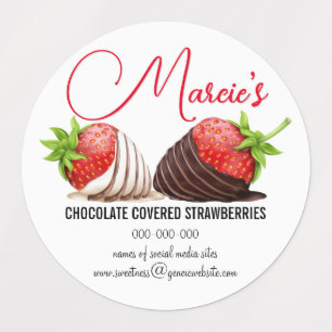 Etiquetas de Paquete de Fresas Cubiertas de Chocol