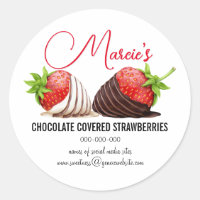 Etiquetas de Paquete de Fresas Cubiertas de Chocol