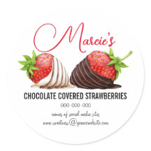 Etiquetas de Paquete de Fresas Cubiertas de Chocol