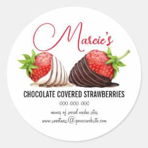 Etiquetas de Paquete de Fresas Cubiertas de Chocol
