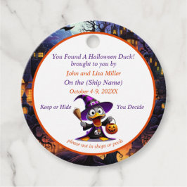 Etiquetas de pato para crucero de Halloween
