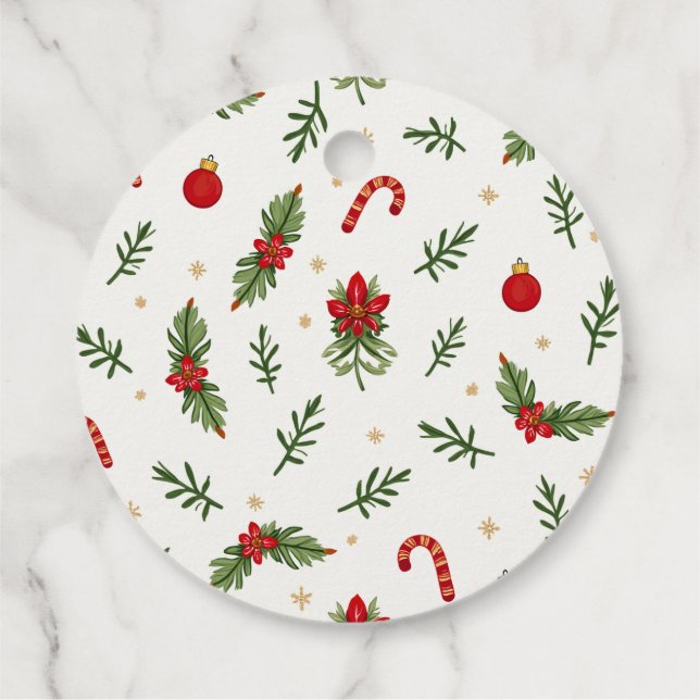 Etiquetas de patrón de Navidades elegantes (Reverso)