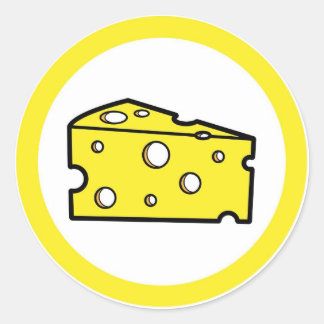 Etiquetas de pegatina de círculo con sabor a queso