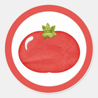 Etiquetas de pegatina de círculo con sabor a tomat