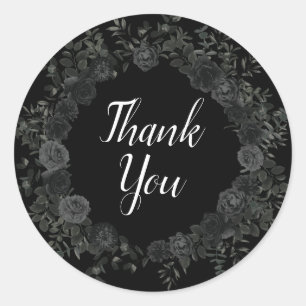 Etiquetas de Pegatina gótica blanco y negro Rosa a