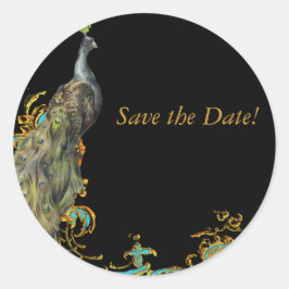 Etiquetas de Pegatina Peacock & Gold Filigree