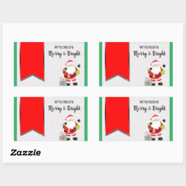 Etiquetas de Pegatina rectangulares Santa Merry y