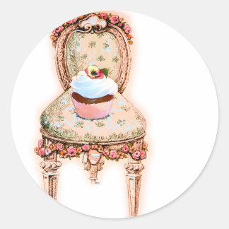 Etiquetas de Pegatinas con forma de pastel y Silla