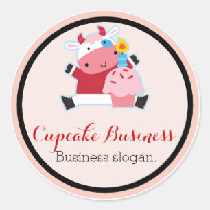 Etiquetas de pegatinas de negocios de cupcakes de 