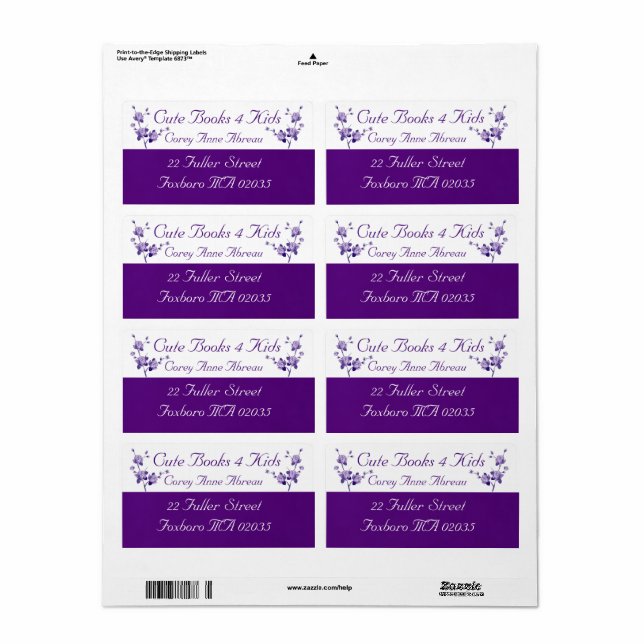 Etiquetas de personalizable (Hoja Entera)