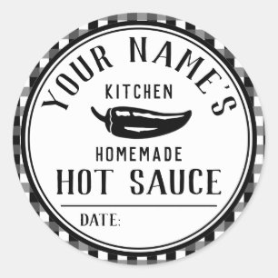 Etiquetas de personalizado Chile Pepper Black Chec