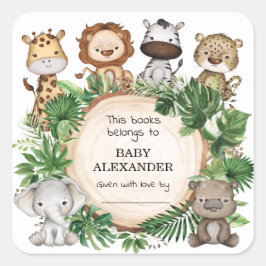 Etiquetas de placa de Baby Shower de animales de l