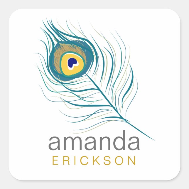 Etiquetas de plumas de pavo real (Anverso)