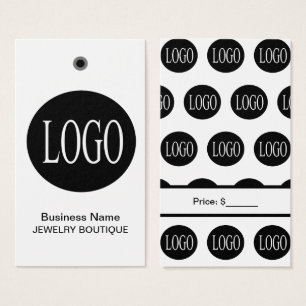 Etiquetas de Precio con Logotipo en Blanco y Negro