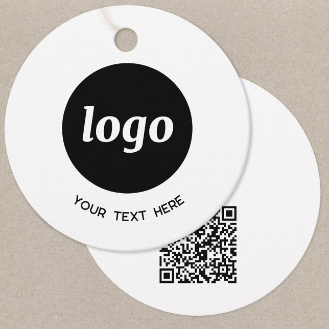 Etiquetas de precios comerciales de texto con logo (Logo QR code custom text business promotional product or price tag)