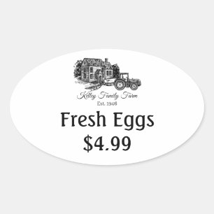 Etiquetas de precios de huevos frescos para granja