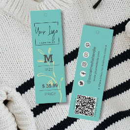 Etiquetas de precios de moda QR de la hoja verde V