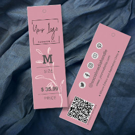 Etiquetas de precios de ropa QR para la hoja rosa 