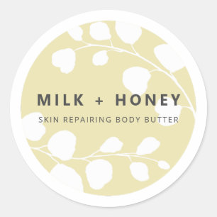 Etiquetas de producto Beige de borde de hoja moder