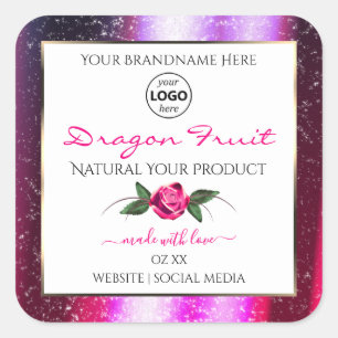 Etiquetas de producto blancas de Purpurina púrpura