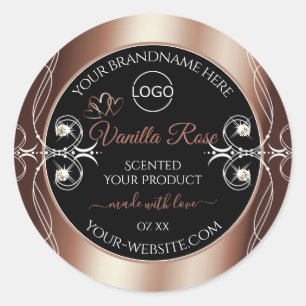 Etiquetas de producto con logotipo de rosado oro n