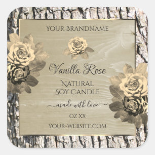Etiquetas de producto de rosas florales con textur