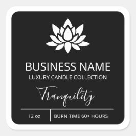 Etiquetas de producto de velas de soja negra de Lo