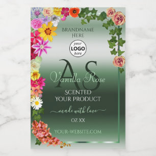Etiquetas de Producto Floral Verde Brillante Logot