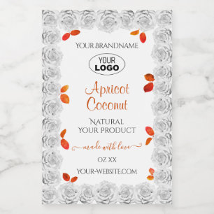 Etiquetas de producto Logo de Rosas Blancas con Ho