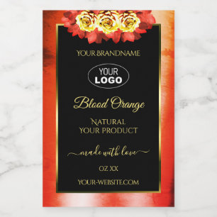 Etiquetas de producto logotipo mármol negro naranj