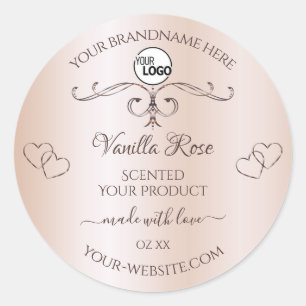 Etiquetas de producto ornamentadas rosa pastel Log