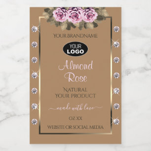 Etiquetas de productos beige Rosas rosadas Diamant